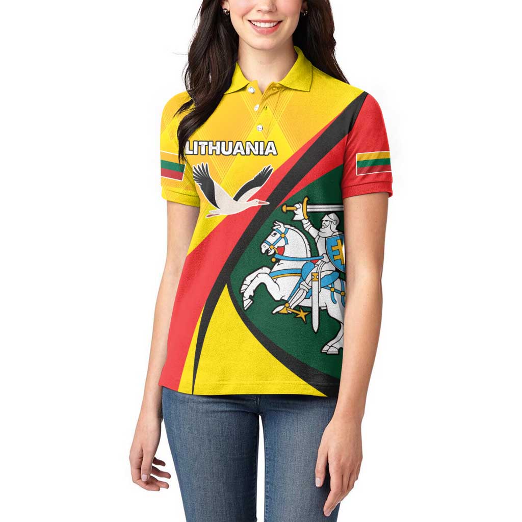 Lithuania Coat of Arms Women Polo Shirt Vytis and Gandras LT17 - Wonder Print Shop