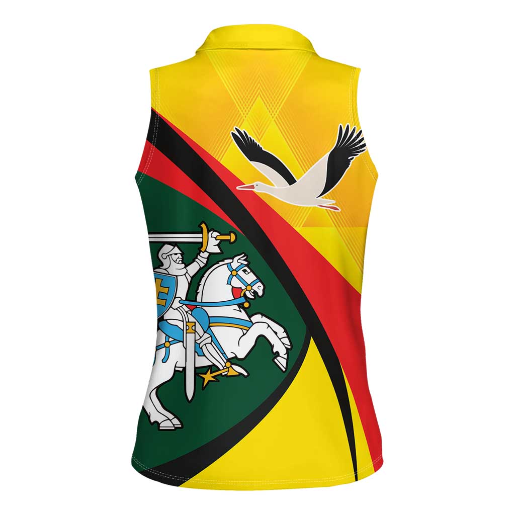 Lithuania Coat of Arms Women Sleeveless Polo Shirt Vytis and Gandras LT17 - Wonder Print Shop