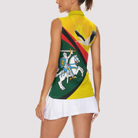 Lithuania Coat of Arms Women Sleeveless Polo Shirt Vytis and Gandras LT17 - Wonder Print Shop