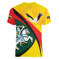 Lithuania Coat of Arms Women V-Neck T-Shirt Vytis and Gandras LT17 - Wonder Print Shop