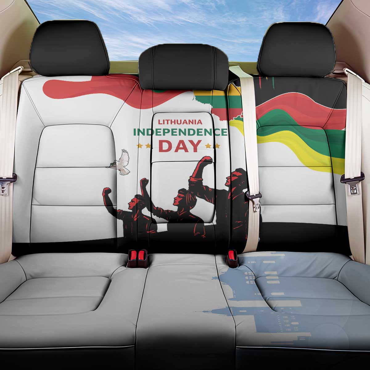 Lithuania Independence Day Back Car Seat Cover 16th February