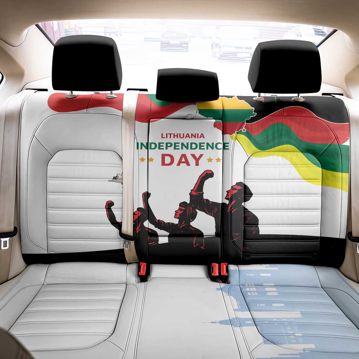 Lithuania Independence Day Back Car Seat Cover 16th February