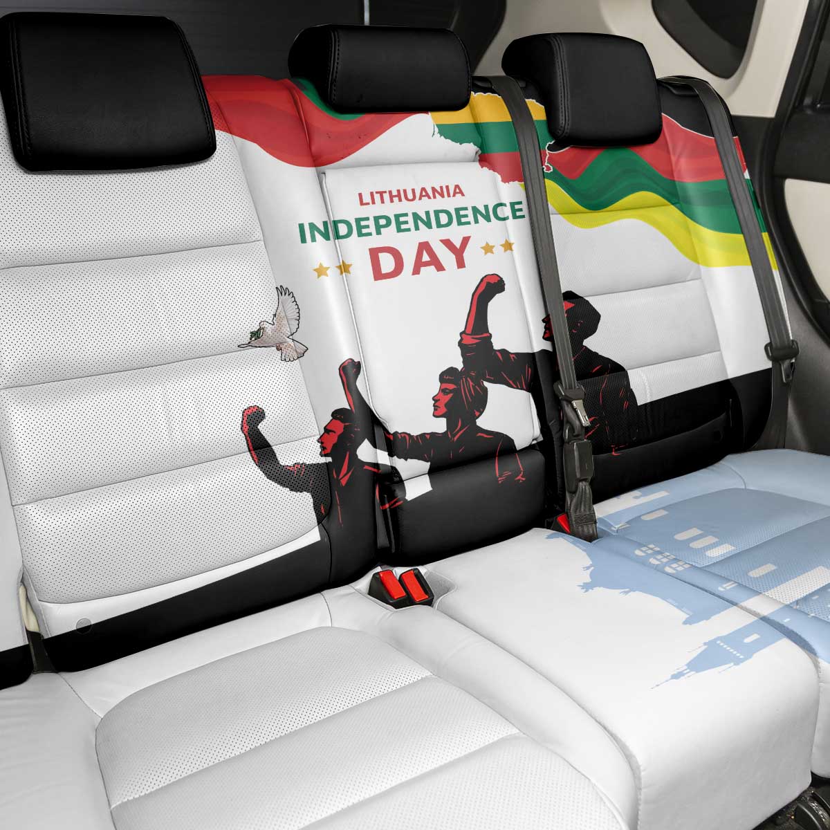 Lithuania Independence Day Back Car Seat Cover 16th February