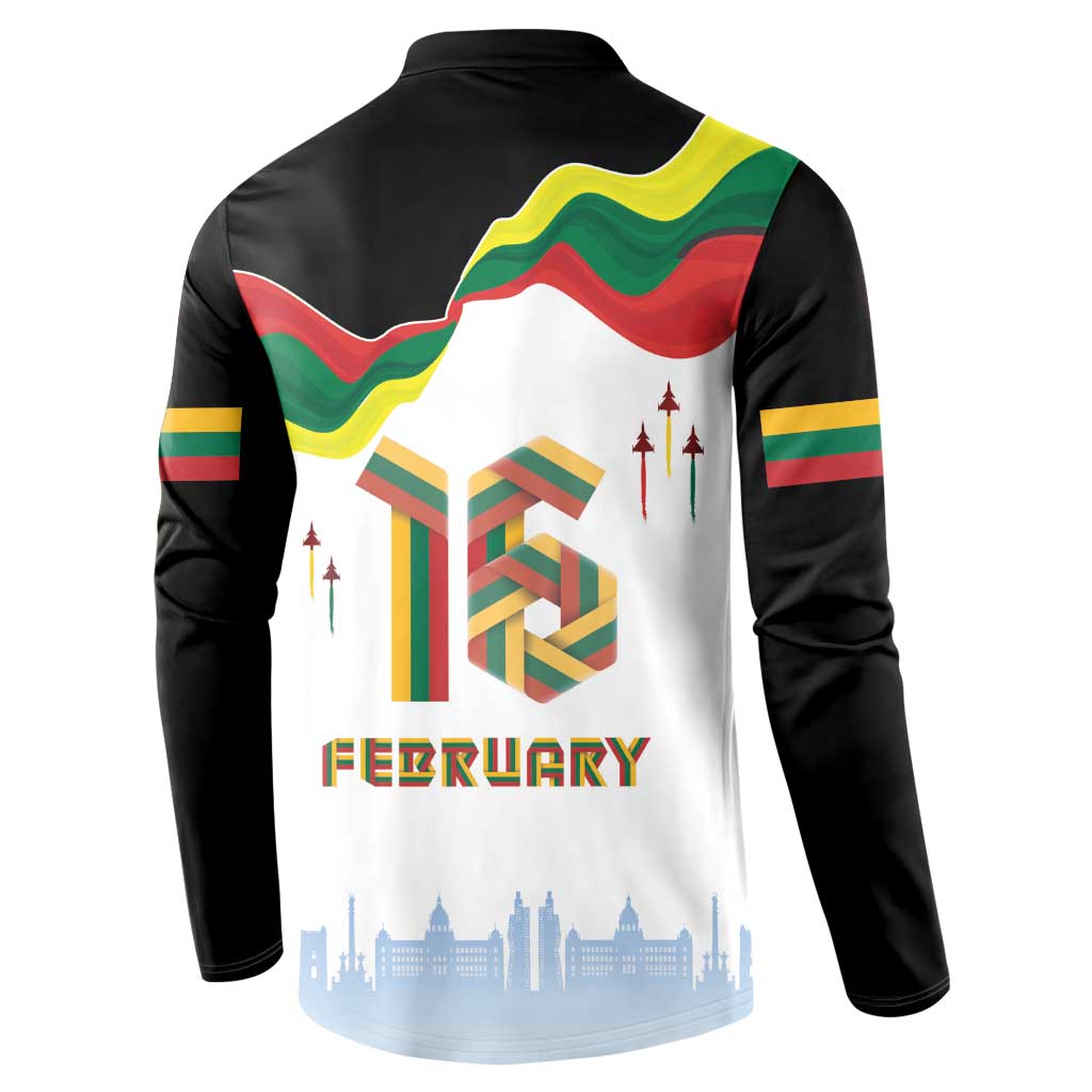 Lithuania Independence Day Button Sweatshirt 16th February