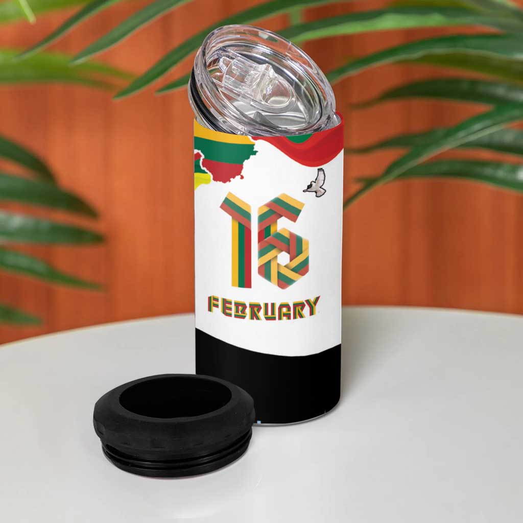 Lithuania Independence Day 4 in 1 Can Cooler Tumbler 16th February