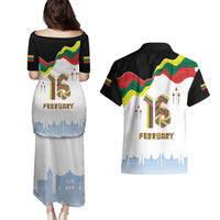 Lithuania Independence Day Couples Matching Puletasi and Hawaiian Shirt 16th February