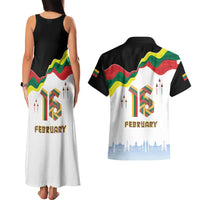 Lithuania Independence Day Couples Matching Tank Maxi Dress and Hawaiian Shirt 16th February