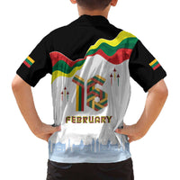 Lithuania Independence Day Family Matching Off The Shoulder Long Sleeve Dress and Hawaiian Shirt 16th February