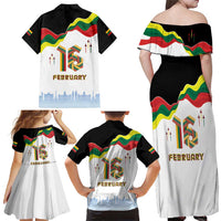 Lithuania Independence Day Family Matching Off Shoulder Maxi Dress and Hawaiian Shirt 16th February