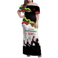 Lithuania Independence Day Family Matching Off Shoulder Maxi Dress and Hawaiian Shirt 16th February