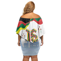 Lithuania Independence Day Family Matching Off Shoulder Short Dress and Hawaiian Shirt 16th February