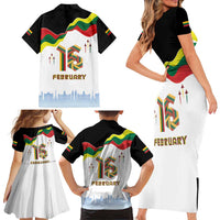 Lithuania Independence Day Family Matching Short Sleeve Bodycon Dress and Hawaiian Shirt 16th February