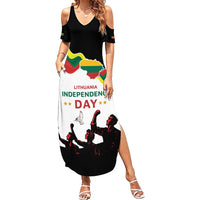 Lithuania Independence Day Family Matching Summer Maxi Dress and Hawaiian Shirt 16th February