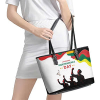 Lithuania Independence Day Leather Tote Bag 16th February