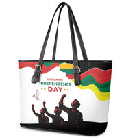 Lithuania Independence Day Leather Tote Bag 16th February