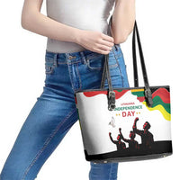 Lithuania Independence Day Leather Tote Bag 16th February