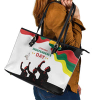 Lithuania Independence Day Leather Tote Bag 16th February