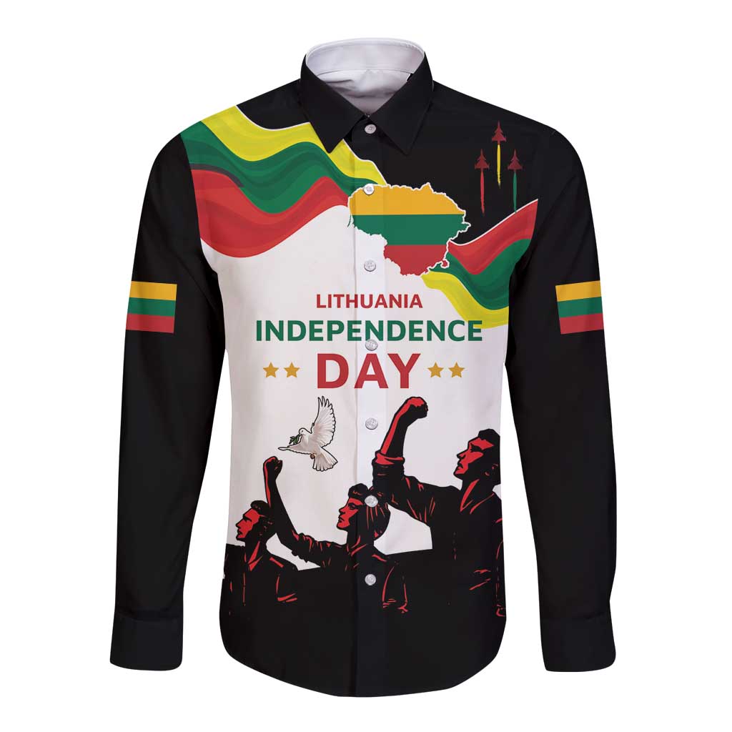 Lithuania Independence Day Long Sleeve Button Shirt 16th February