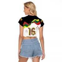 Lithuania Independence Day Raglan Cropped T Shirt 16th February LT17 - Wonder Print Shop
