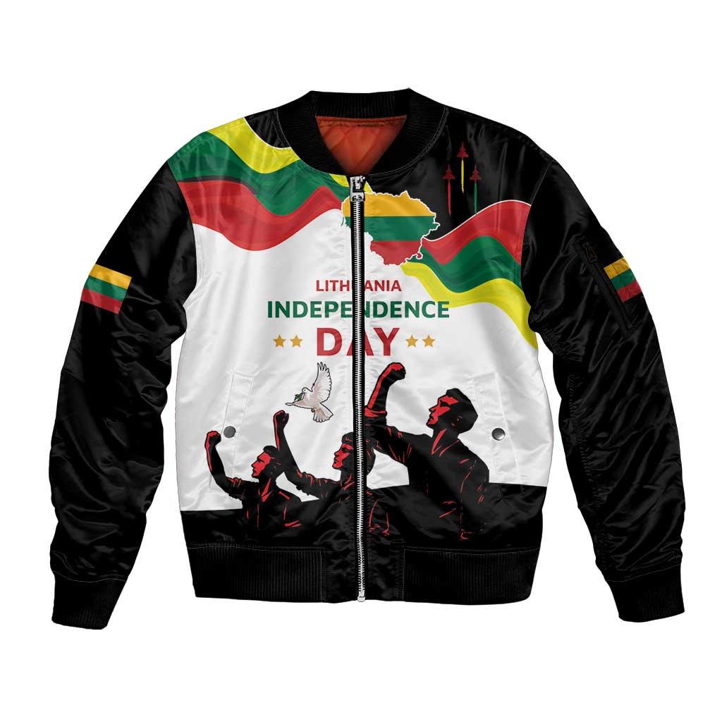 Lithuania Independence Day Sleeve Zip Bomber Jacket 16th February LT17 - Wonder Print Shop