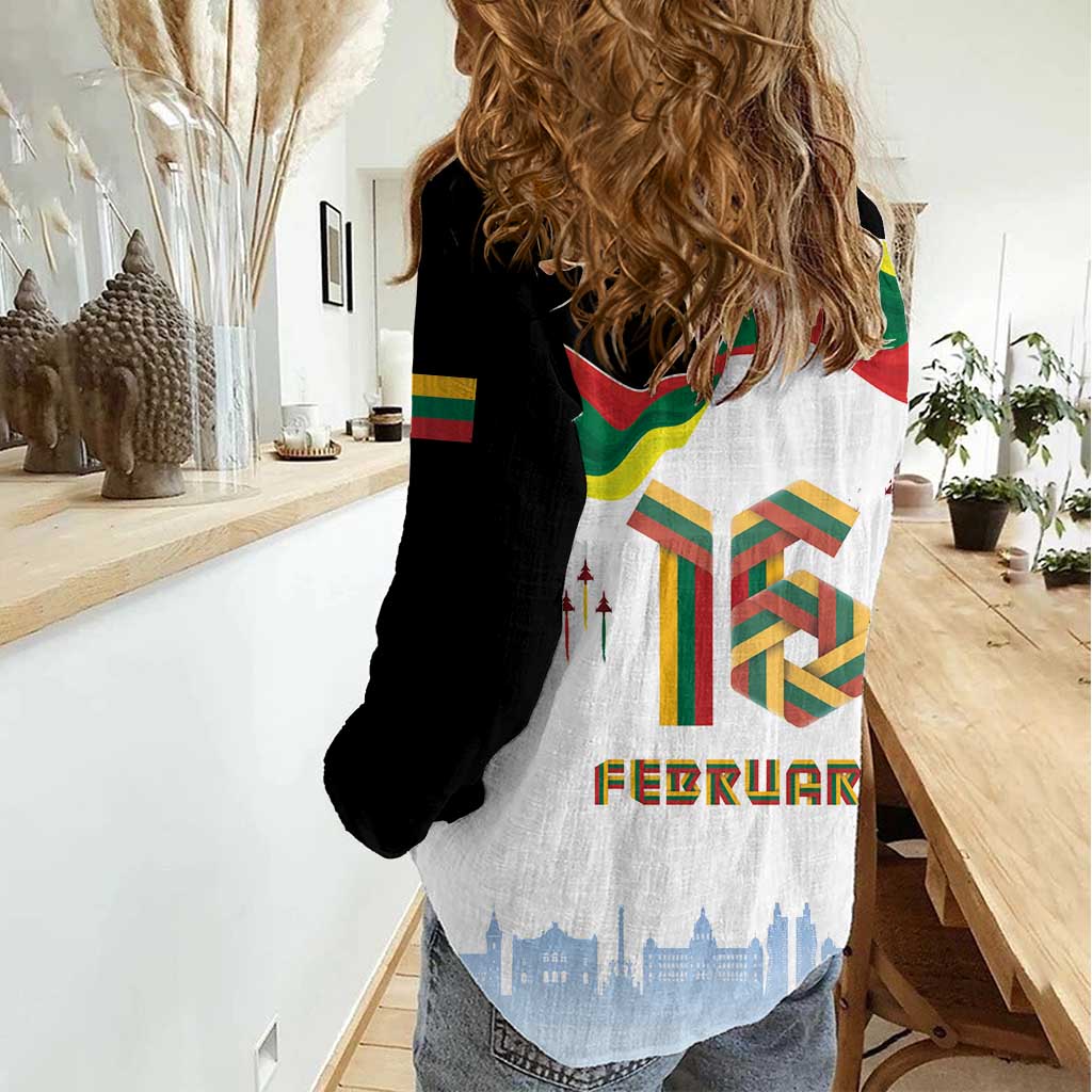 Lithuania Independence Day Women Casual Shirt 16th February LT17 - Wonder Print Shop