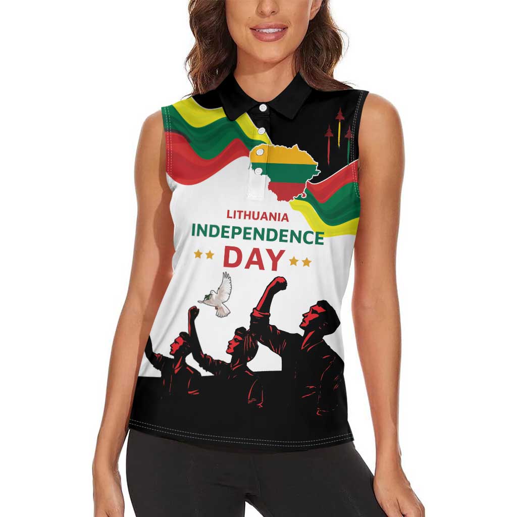 Lithuania Independence Day Women Sleeveless Polo Shirt 16th February LT17 - Wonder Print Shop