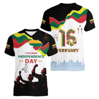 Lithuania Independence Day Women V-Neck T-Shirt 16th February LT17 - Wonder Print Shop