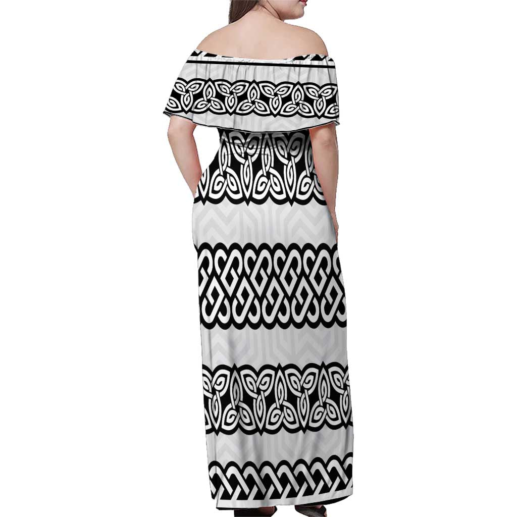 Ireland Celtic Pattern Family Matching Off Shoulder Maxi Dress and Hawaiian Shirt Celtic Knot