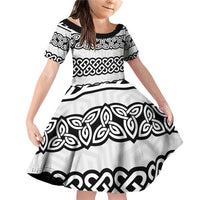 Ireland Celtic Pattern Family Matching Off Shoulder Short Dress and Hawaiian Shirt Celtic Knot