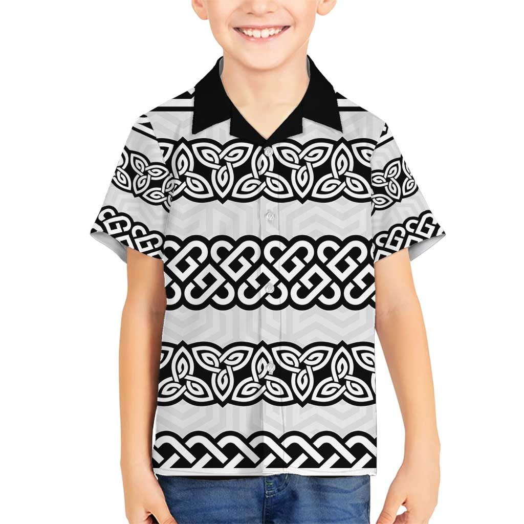 Ireland Celtic Pattern Family Matching Off Shoulder Short Dress and Hawaiian Shirt Celtic Knot