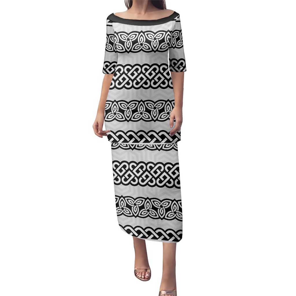 Ireland Celtic Pattern Family Matching Puletasi and Hawaiian Shirt Celtic Knot