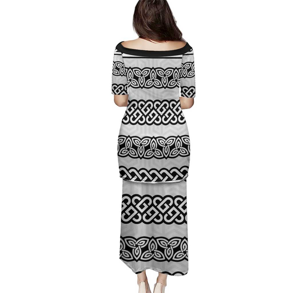 Ireland Celtic Pattern Family Matching Puletasi and Hawaiian Shirt Celtic Knot