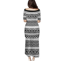 Ireland Celtic Pattern Family Matching Puletasi and Hawaiian Shirt Celtic Knot