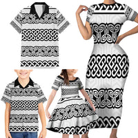 Ireland Celtic Pattern Family Matching Short Sleeve Bodycon Dress and Hawaiian Shirt Celtic Knot