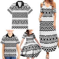 Ireland Celtic Pattern Family Matching Summer Maxi Dress and Hawaiian Shirt Celtic Knot