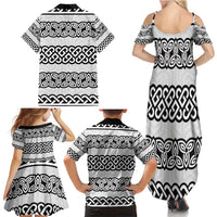 Ireland Celtic Pattern Family Matching Summer Maxi Dress and Hawaiian Shirt Celtic Knot