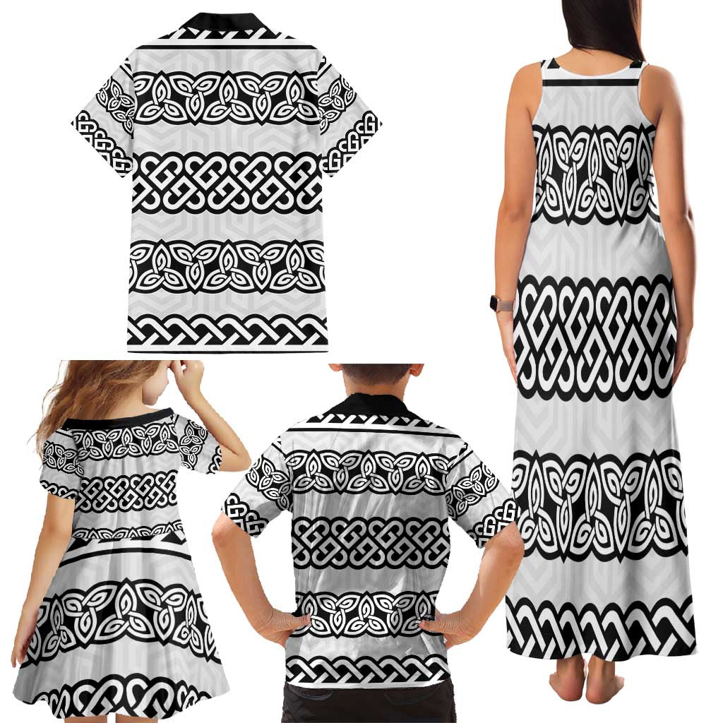 Ireland Celtic Pattern Family Matching Tank Maxi Dress and Hawaiian Shirt Celtic Knot