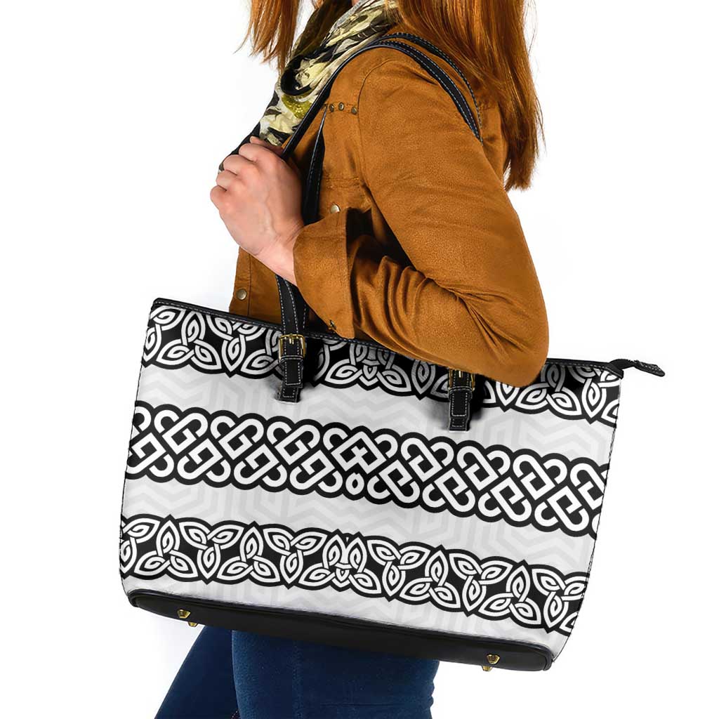 Ireland Celtic Pattern Leather Tote Bag Celtic Knot