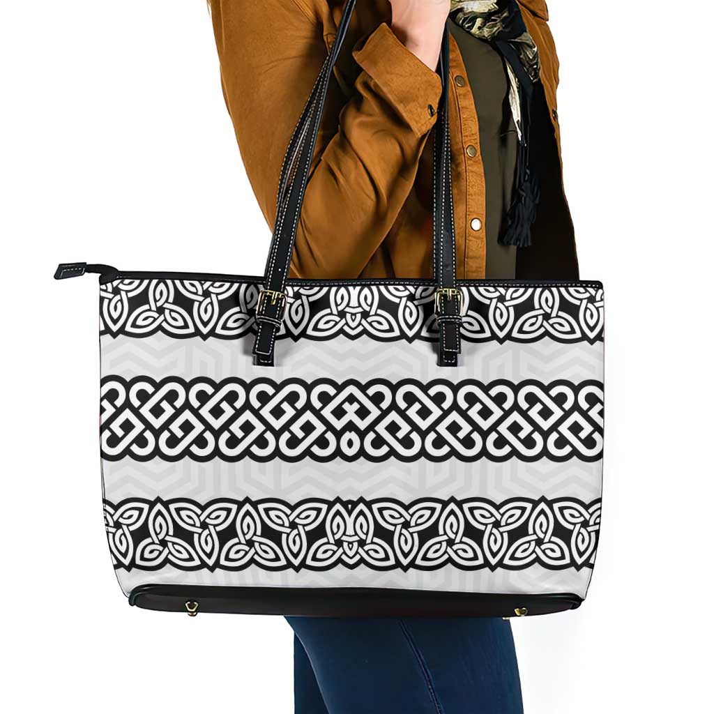Ireland Celtic Pattern Leather Tote Bag Celtic Knot