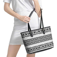 Ireland Celtic Pattern Leather Tote Bag Celtic Knot