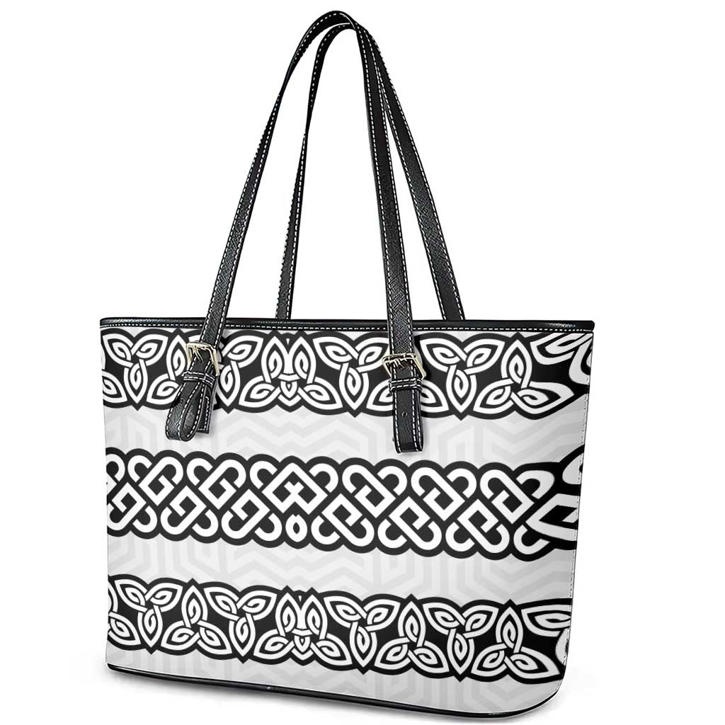 Ireland Celtic Pattern Leather Tote Bag Celtic Knot