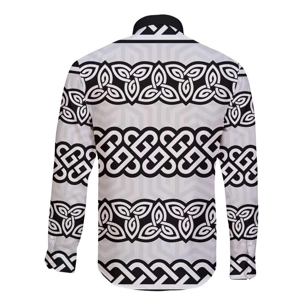 Ireland Celtic Pattern Long Sleeve Button Shirt Celtic Knot