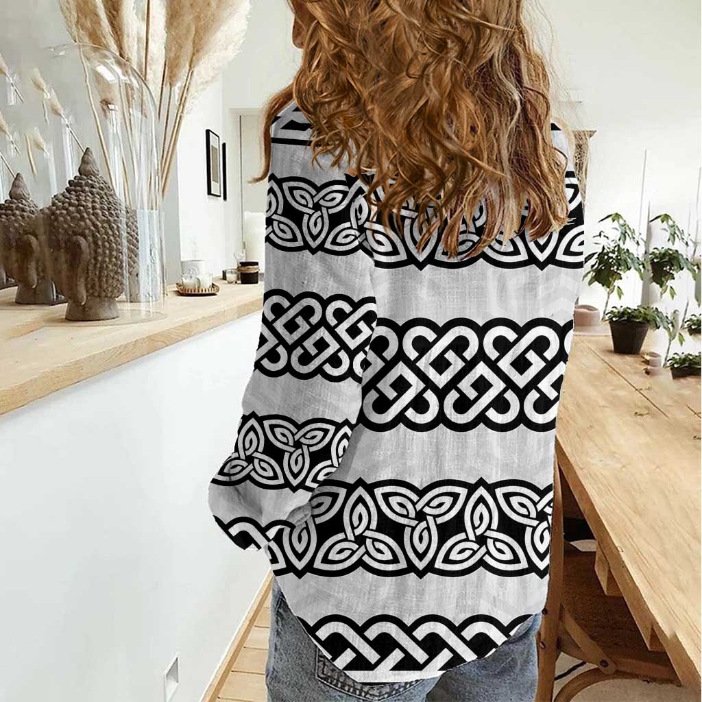 Ireland Celtic Pattern Women Casual Shirt Celtic Knot
