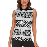 Ireland Celtic Pattern Women Sleeveless Polo Shirt Celtic Knot