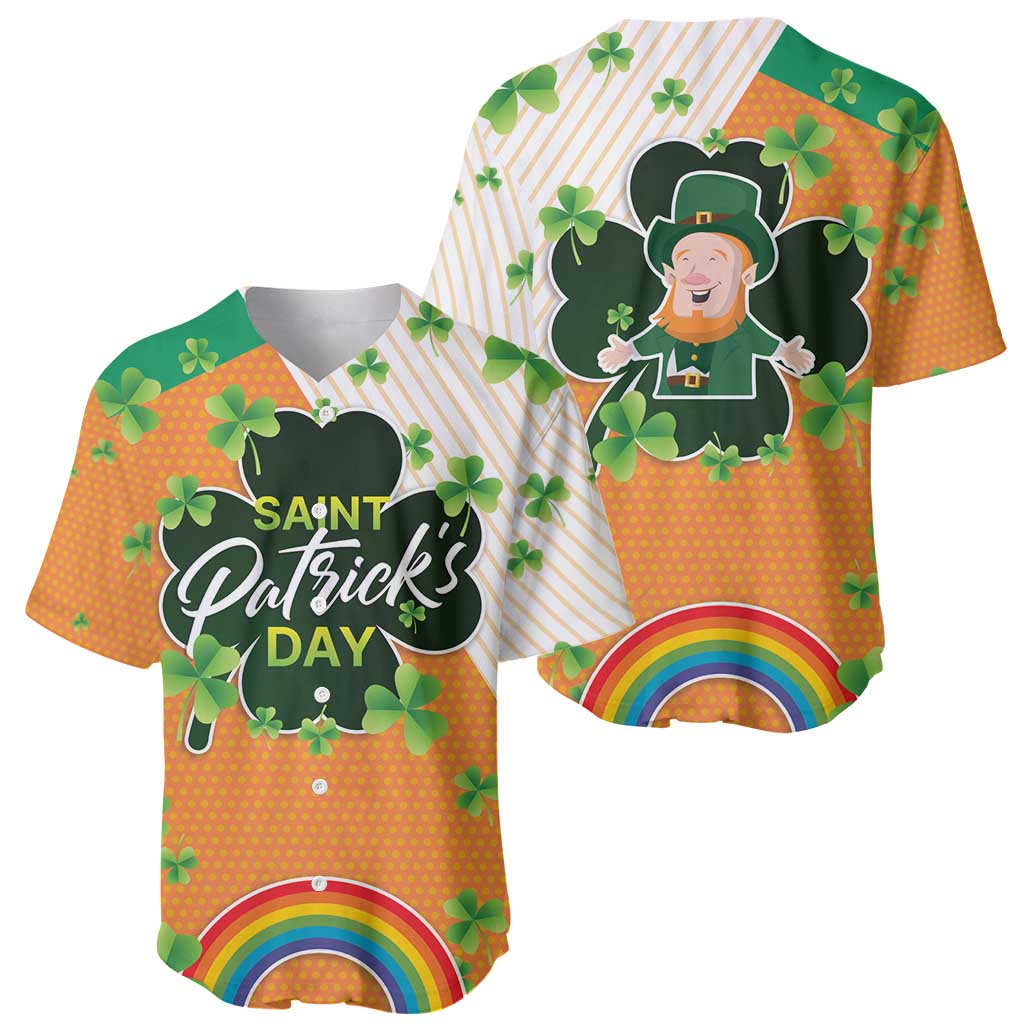 Ireland Irish Leprechaun with Shamrock Baseball Jersey Ireland 17th March Saint Patrick's Day