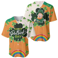 Ireland Irish Leprechaun with Shamrock Baseball Jersey Ireland 17th March Saint Patrick's Day