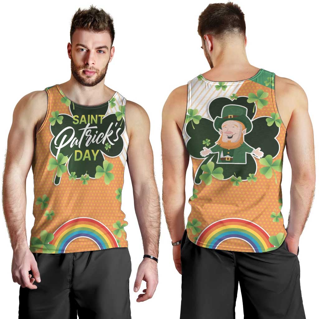 Ireland Irish Leprechaun with Shamrock Men Tank Top Ireland 17th March Saint Patrick's Day