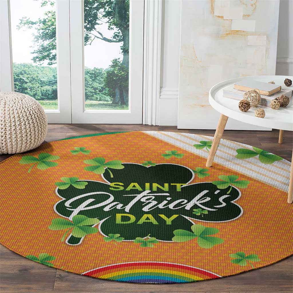 Ireland Irish Leprechaun with Shamrock Round Carpet Ireland 17th March Saint Patrick's Day