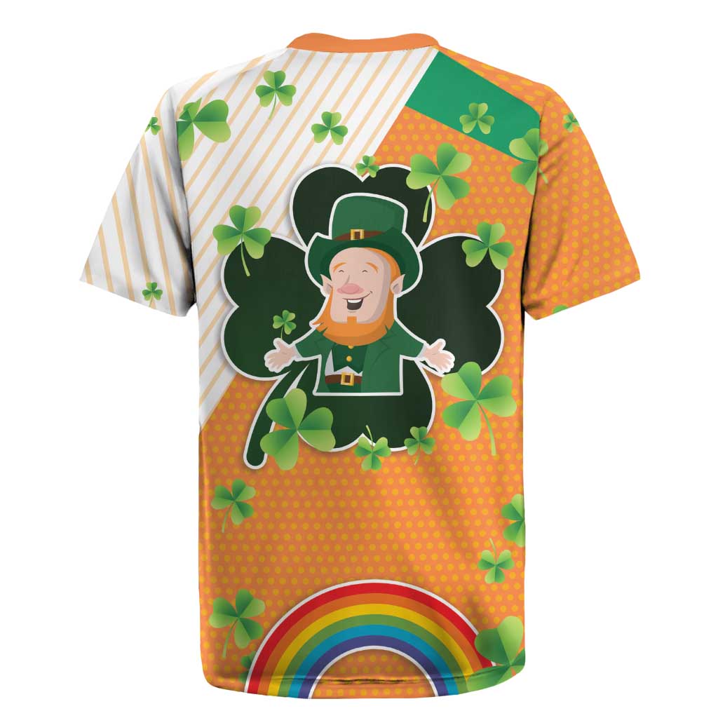 Ireland Irish Leprechaun with Shamrock Rugby Jersey Ireland 17th March Saint Patrick's Day