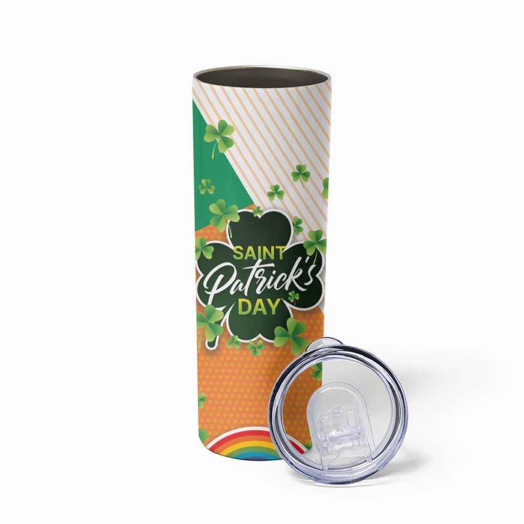 Ireland Irish Leprechaun with Shamrock Skinny Tumbler Ireland 17th March Saint Patrick's Day